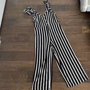 Striped crop jumpsuit